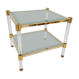 Coffee table in Lucite and Golden steel