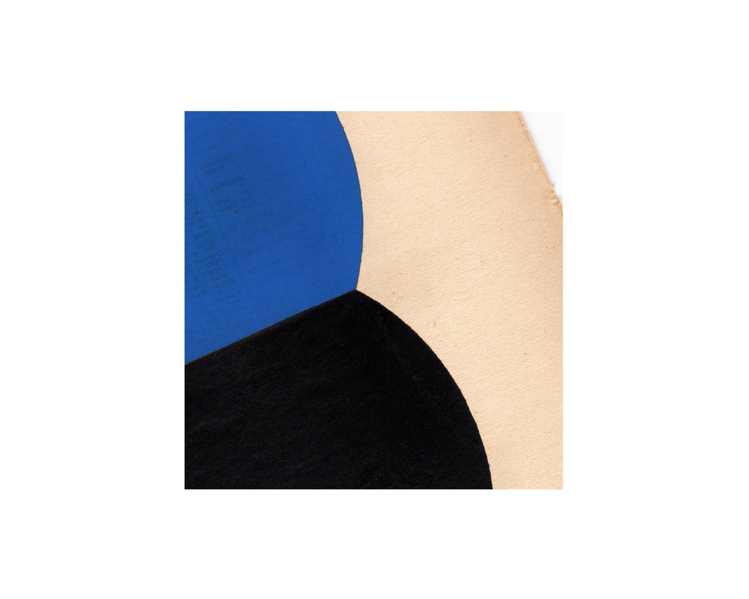 Collage on old paper - LOKI - Blue and black - signed eawy