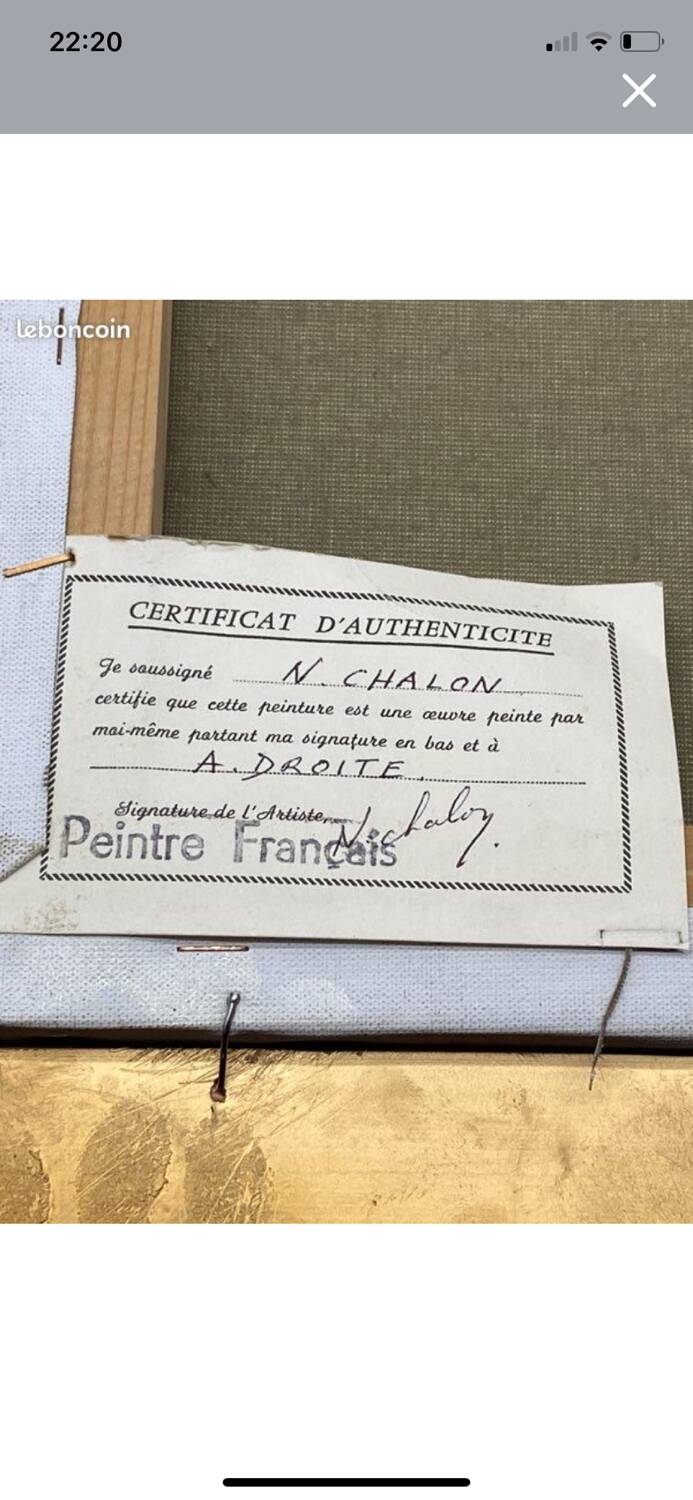 Oil on canvas bouquet of flowers signed Nicole Chalon