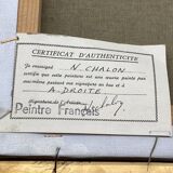 Oil on canvas bouquet of flowers signed Nicole Chalon