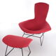 Design Harry bertoia for Knoll, Model Bird Armchair with Ottoman, 1980s