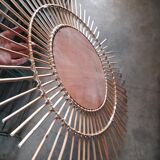 Miroir en rotin vintage -91cm