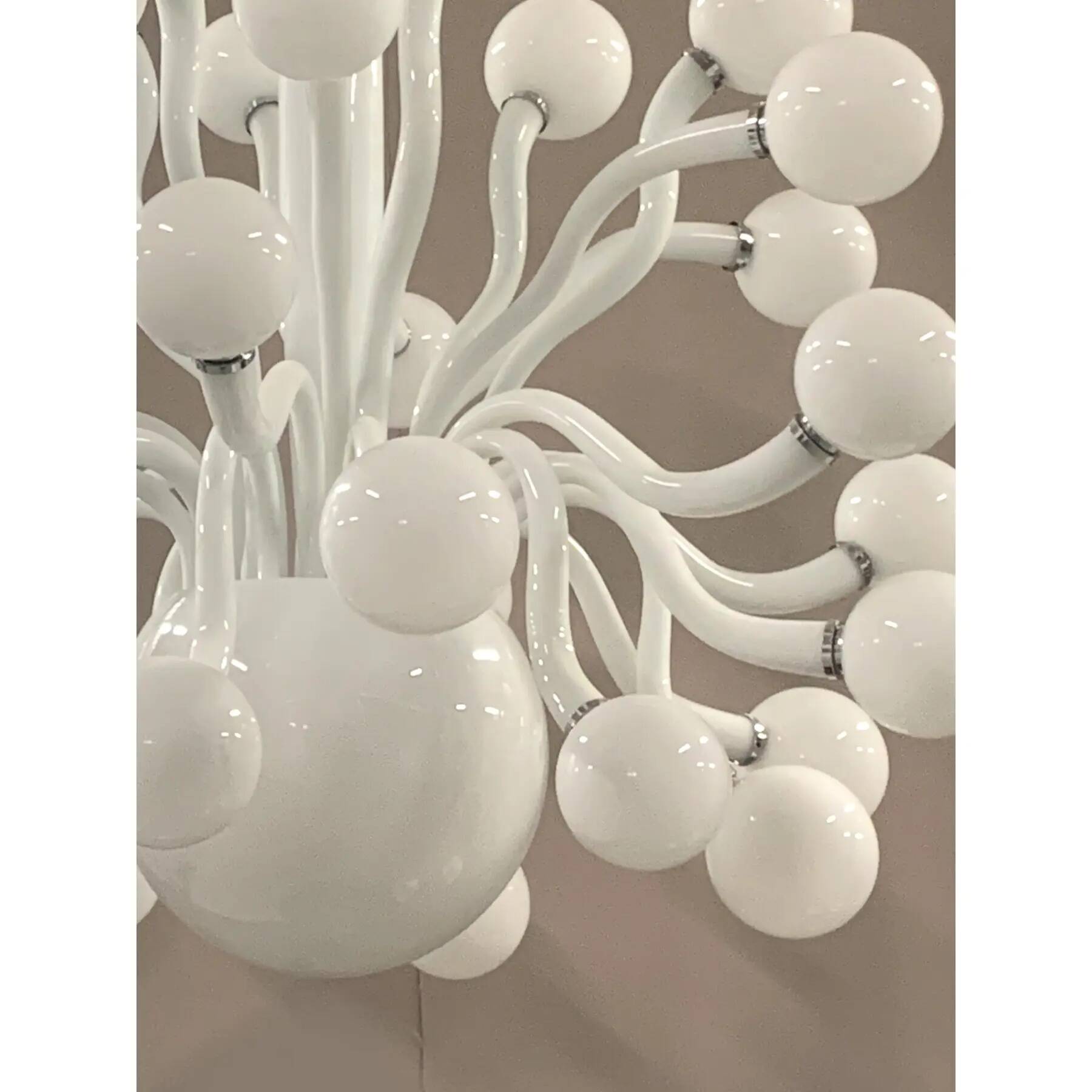 Huge Contemporary Pop Milky-White Murano Glass Chandelier by Simoeng