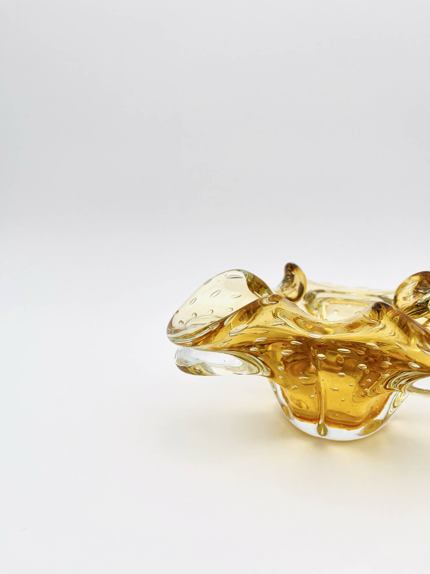 Murano bowl Archimede Seguso Bullicante Sommerso Yellow Gold