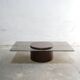 Table basse vintage en palissandre et verre