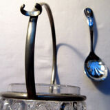 Baccarat jam jar, Pierreries model - metal spoon