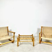 Vintage bamboo lounge set made in denmark 1950s