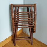 Folding wooden stool