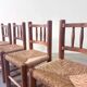 Chaises de salle à manger en osier vintage, années 1960
