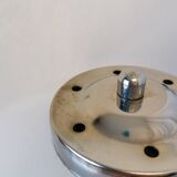 Vintage 1970s Mushroom Floor Lamp: Chrome & White Plastic, Retro Lighting