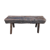 Banc en bois massif brutalisme