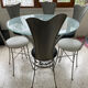 Design glass and steel high table 6-8 seats