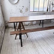 XXL trestle farm table 4m and its benches