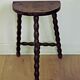 French antique wood hand made stool