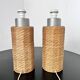 Pair of large Scandinavian rattan lamps from the 80s