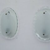 Set of Three Curved Glass Sconces by Cristal Art, Italy, 1960s