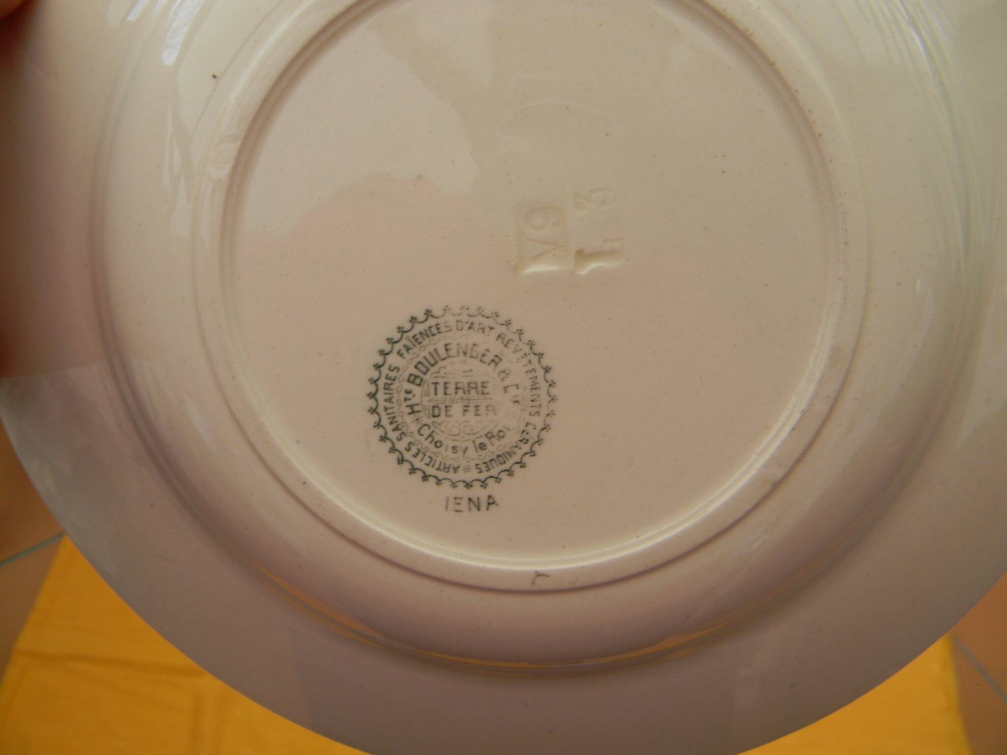 Set of 6 deep earthenware plates from CHOISY LE ROI Boulenger. IENA model.