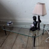 70s vintage glass coffee table