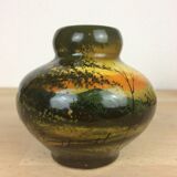 Vase boule céramique décors sapins