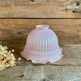 Suspension globe in pink opaline glass