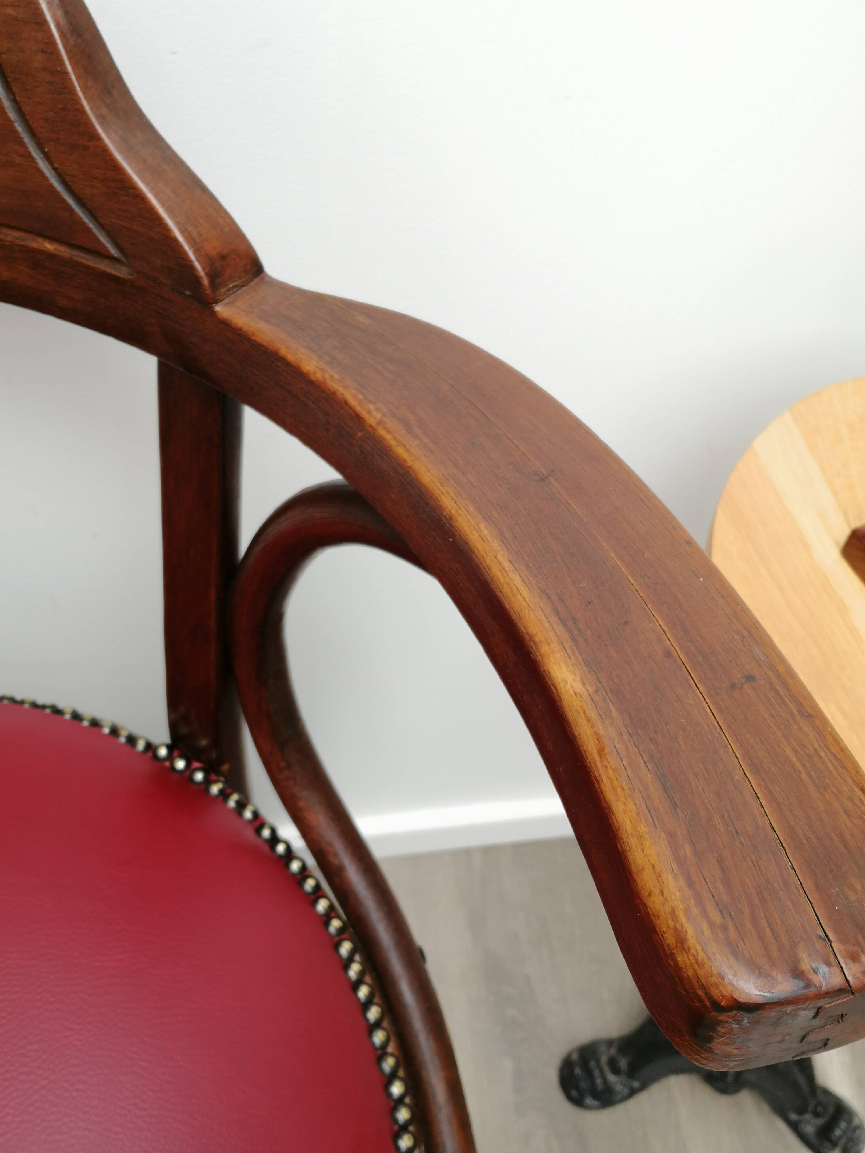 Reupholstered Thonet office chair No.6003