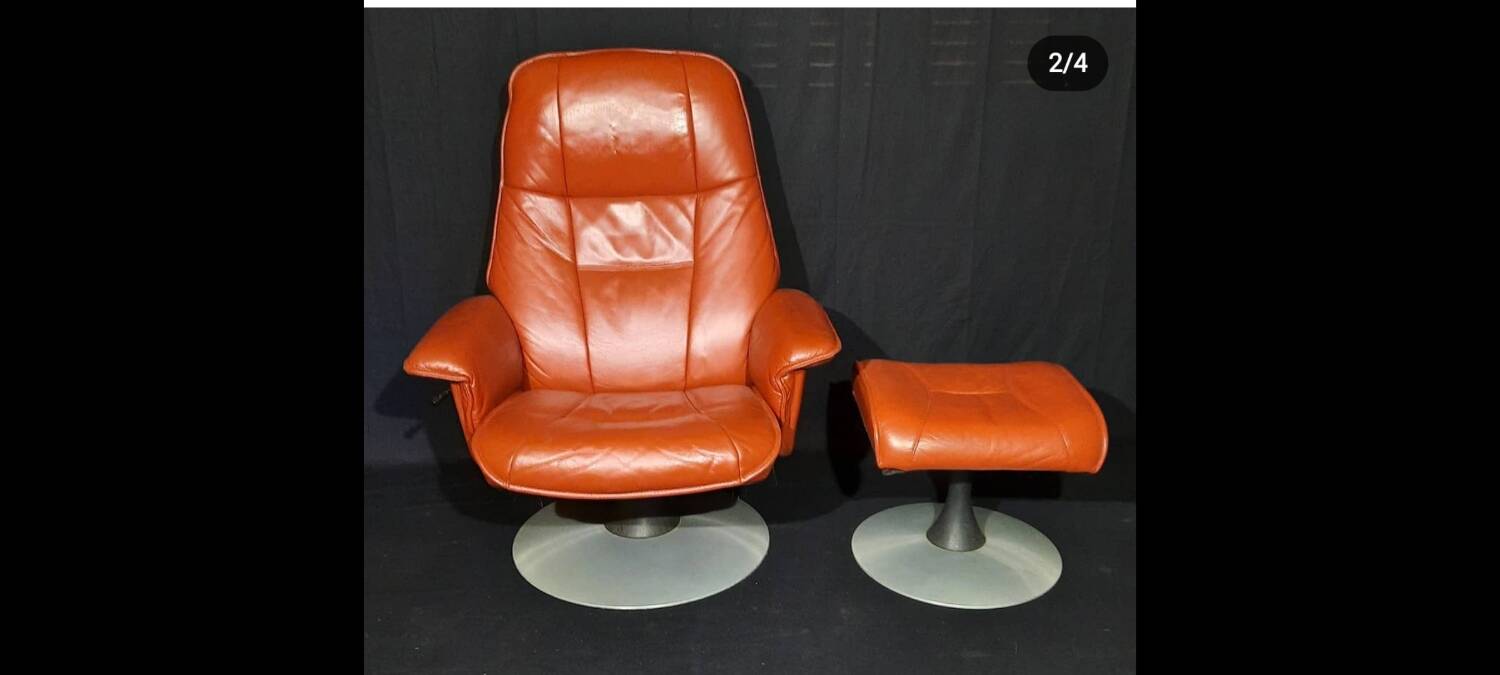 Vintage Swedish armchair and ottoman Anderssons