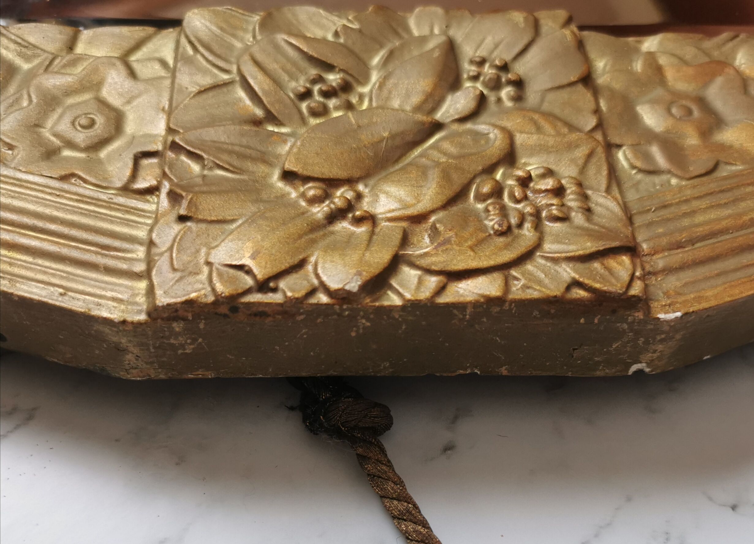 Large Art Deco mirror gilded wood  77x40cm