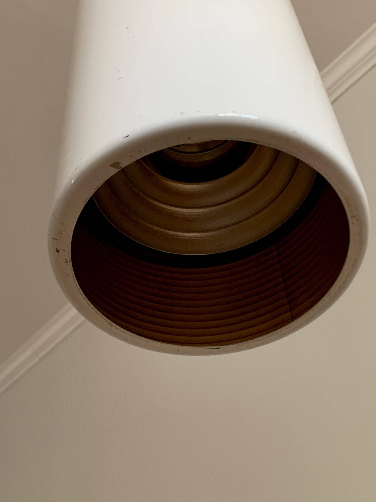 Scandinavian lacquered metal pendant light from the 70s/80s