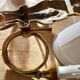 "50s hunting horn wall light, clip-on lampshades"