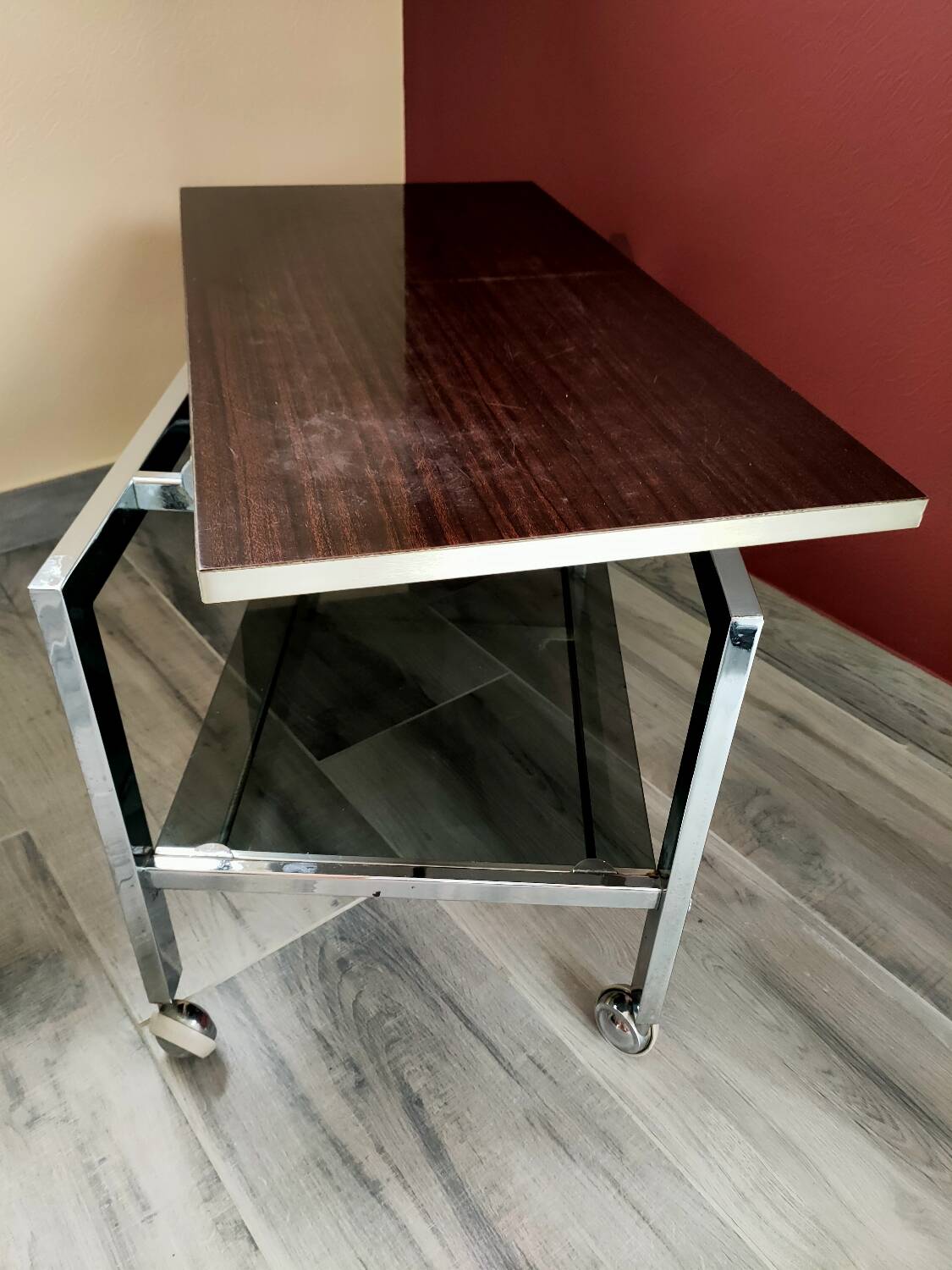 Vintage chrome coffee table