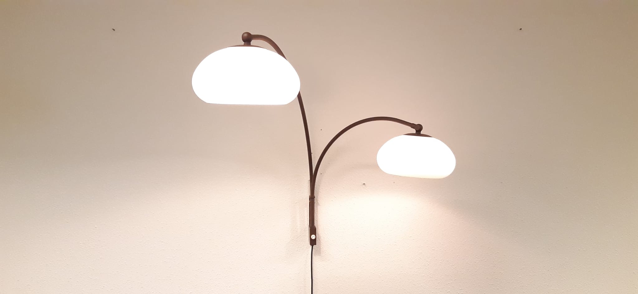 Space Age mushroom doublet arc wall lamp with , Dijkstra 1970s