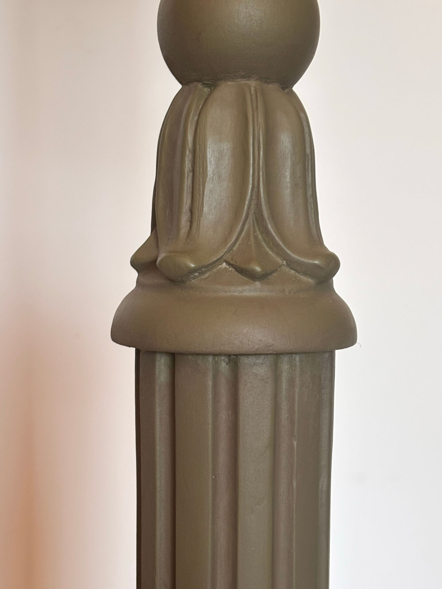 Restored vintage floor lamp – handmade Thevenon lampshade