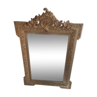 Miroir classique en bois doré