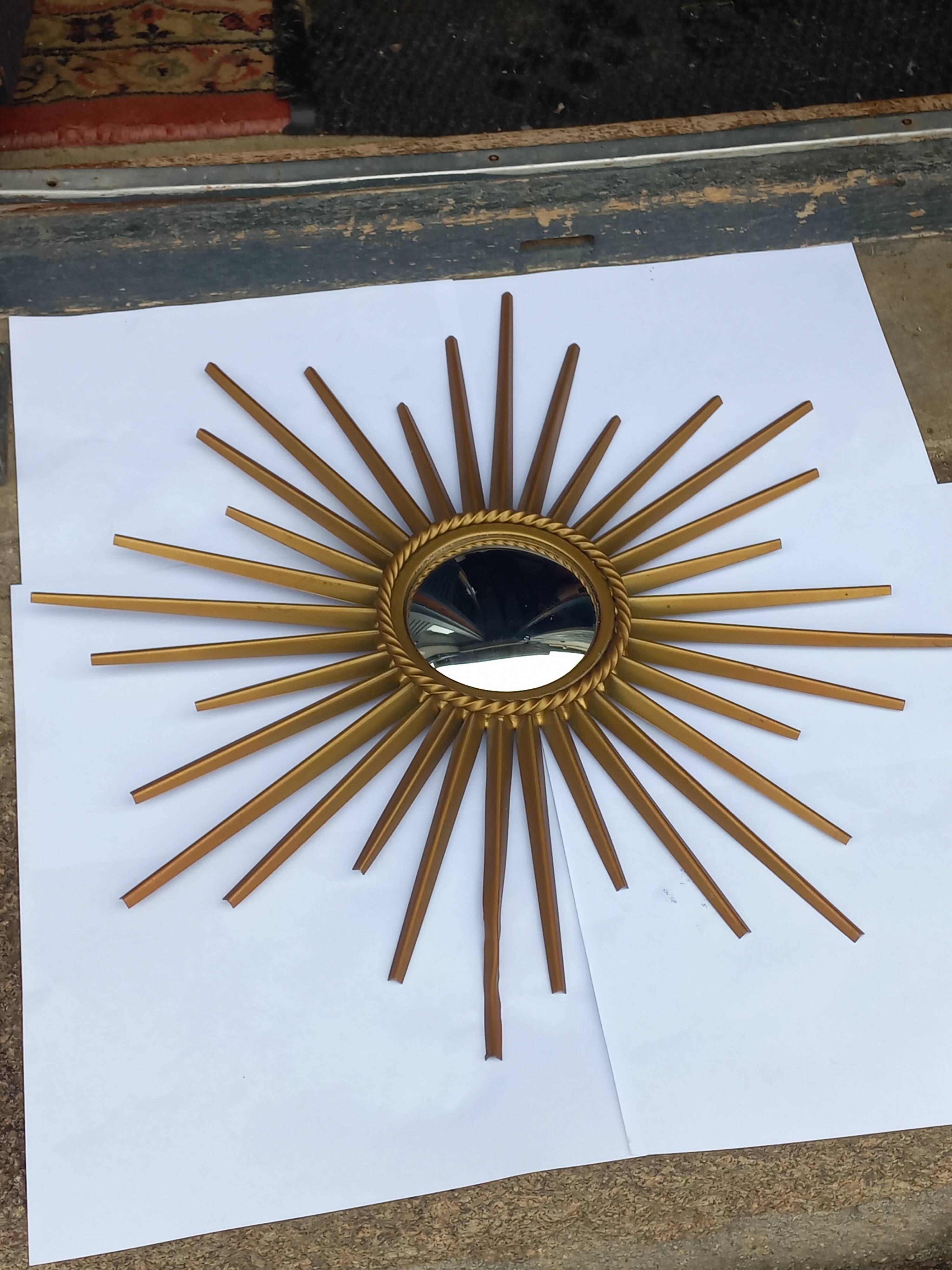 Miroir soleil sorcière bombé Chaty Vallauris