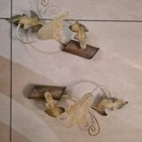 Appliques fer forgé / pâte de verre