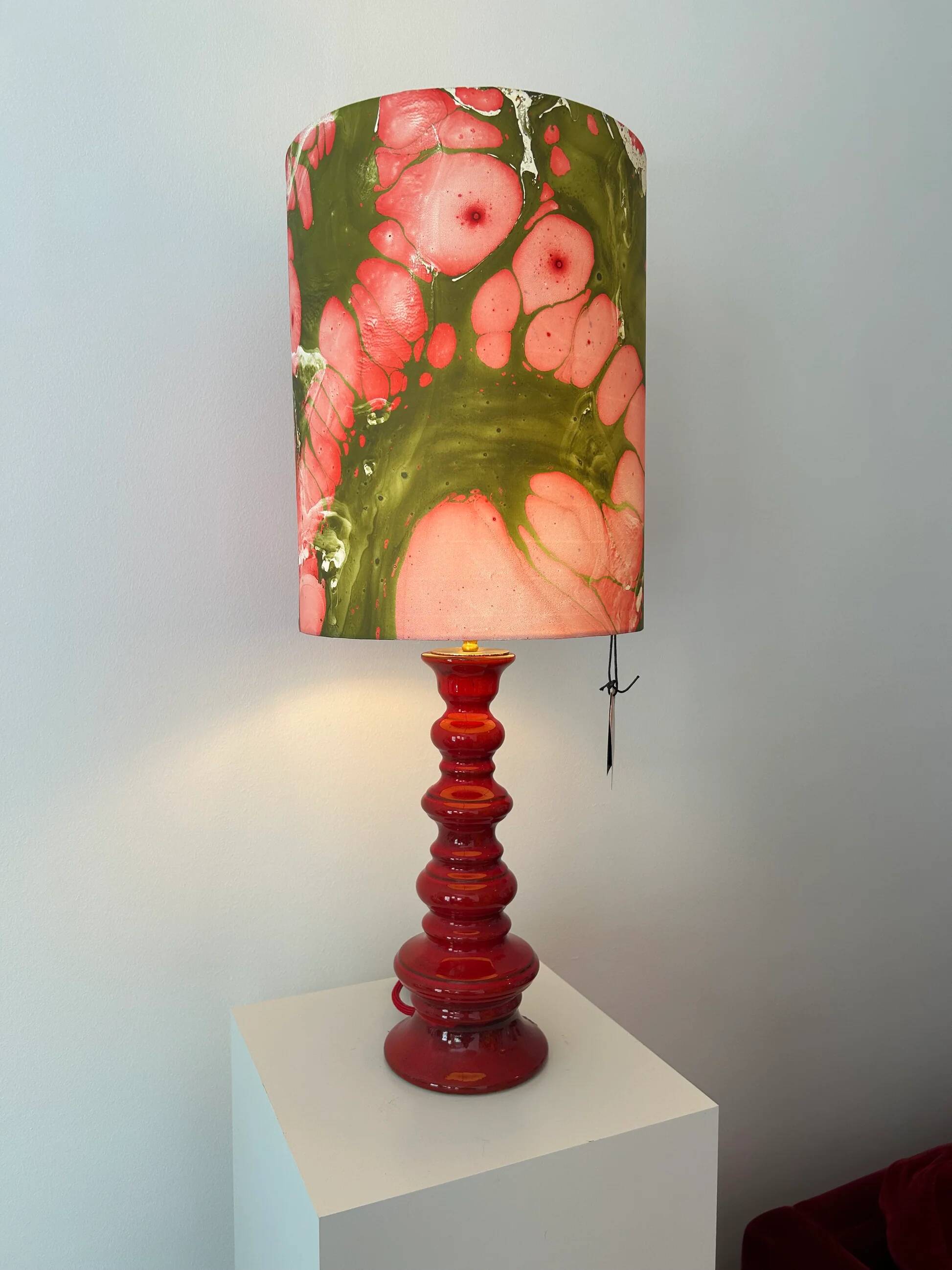 Tall Fat Lava Pagoda Floor Lamp - West German Pottery from the Space Age