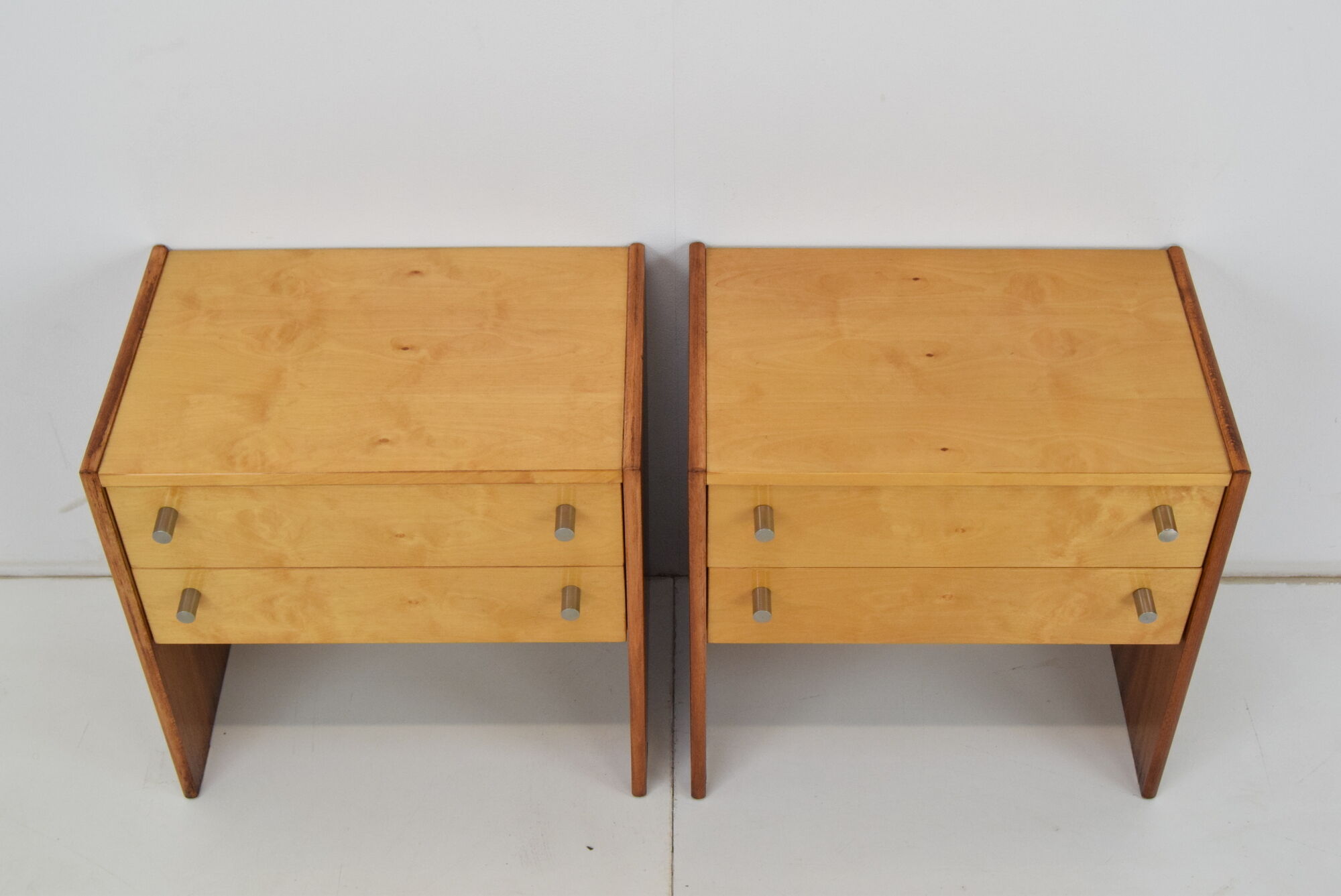 Pair of mid-century Bedside Tables,Bucovice,1970