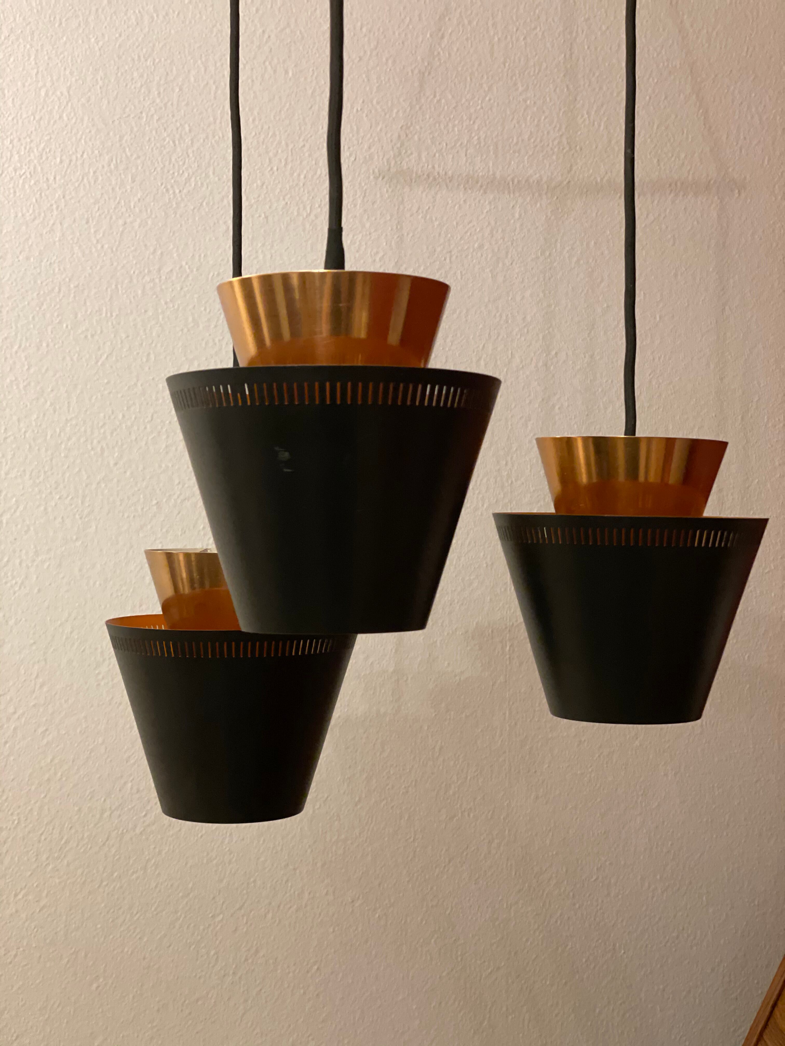Danish chandelier by Jo Hammerborg for Fog & Morup, 1960