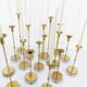 Set of 15 Scandinavian candle holders in brass and glass, Gunnar Ander, Ystad Met