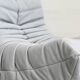 Sky blue leather armchair