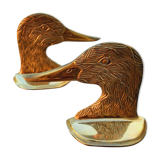 Pair of brass duck books greenhouse