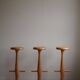 Set of 3 oak bar stools, mid-century Danish modern, Rainer Daumiller, 1960s.