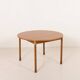 Italian mid-century round extension teak table with brass details, 1960s