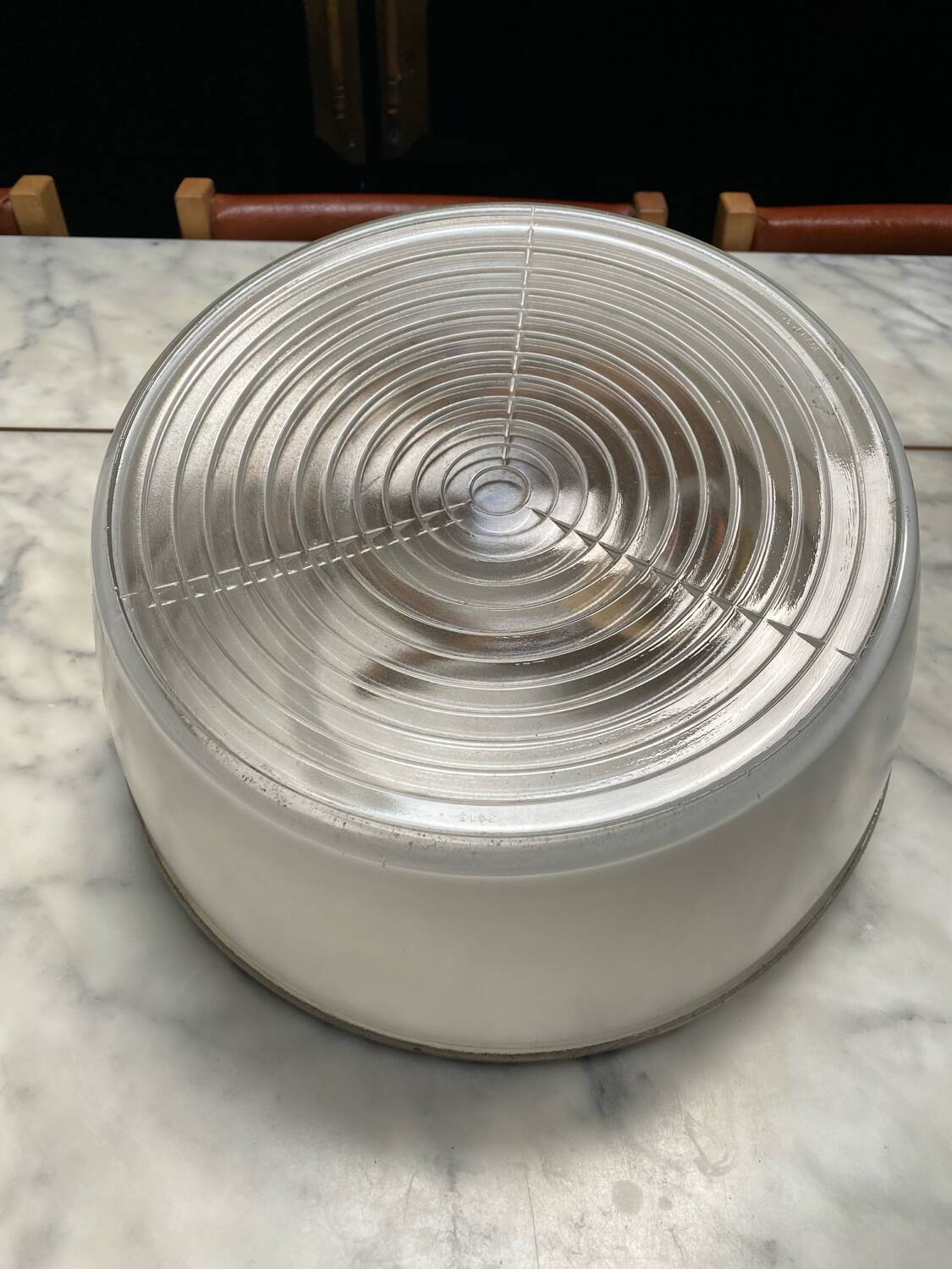 Plafonnier applique vintage verte opalin Holophane