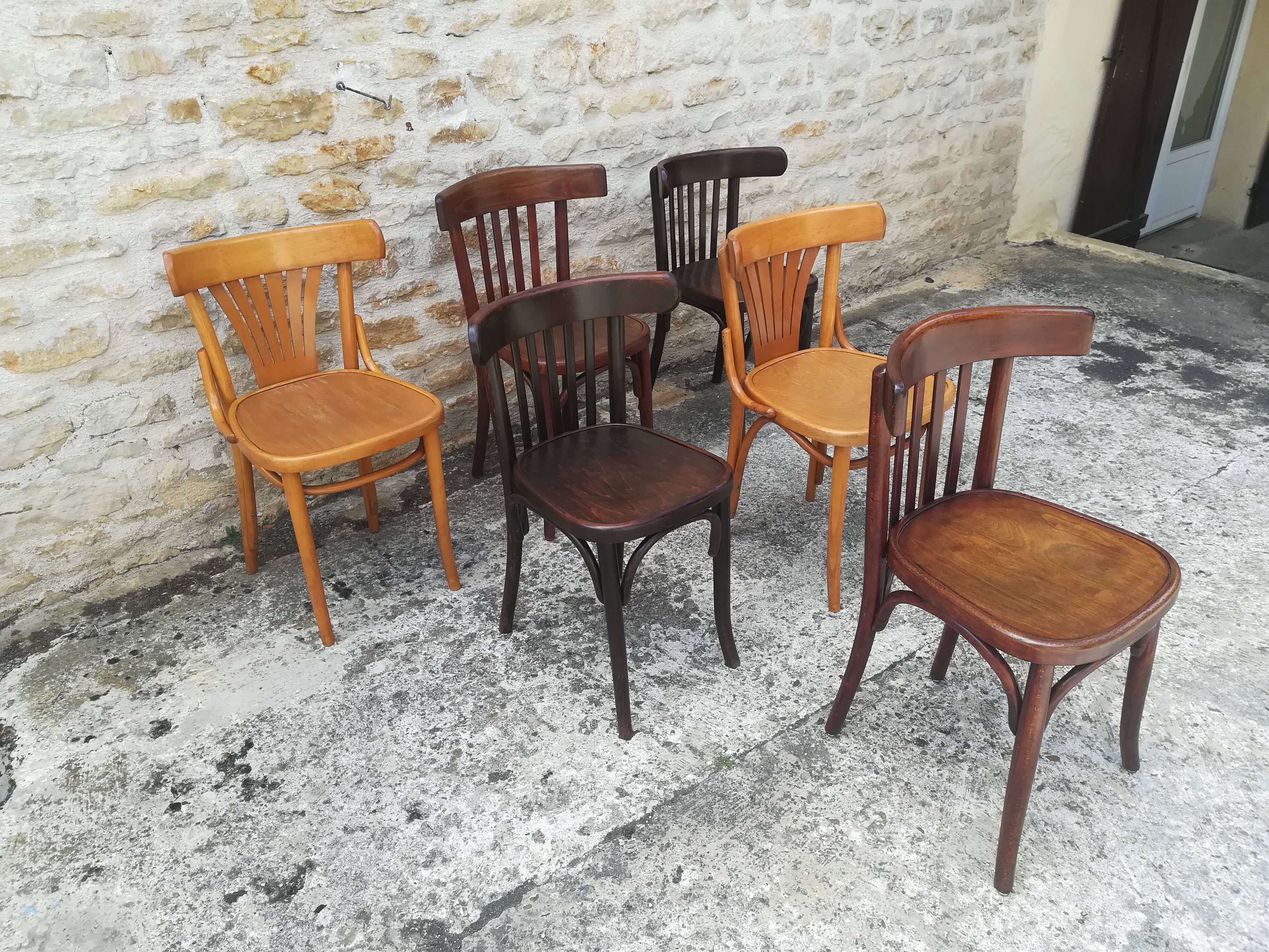 Mismatched bistro chairs