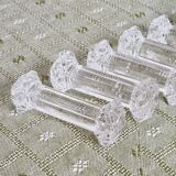 Set of 6 molded glass knife holders