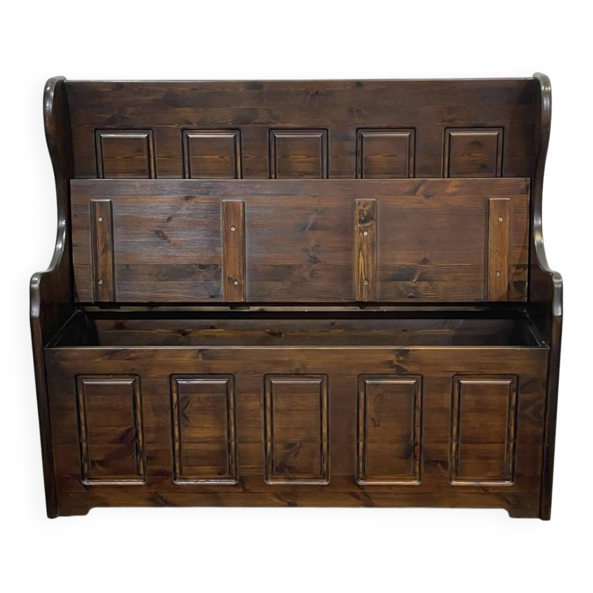 Banc coffre anglais en sapin moderne