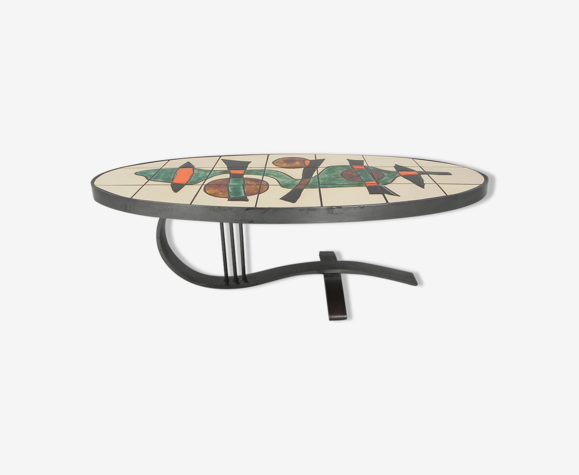 Tile table coffee table with 21 tiles, Barrois