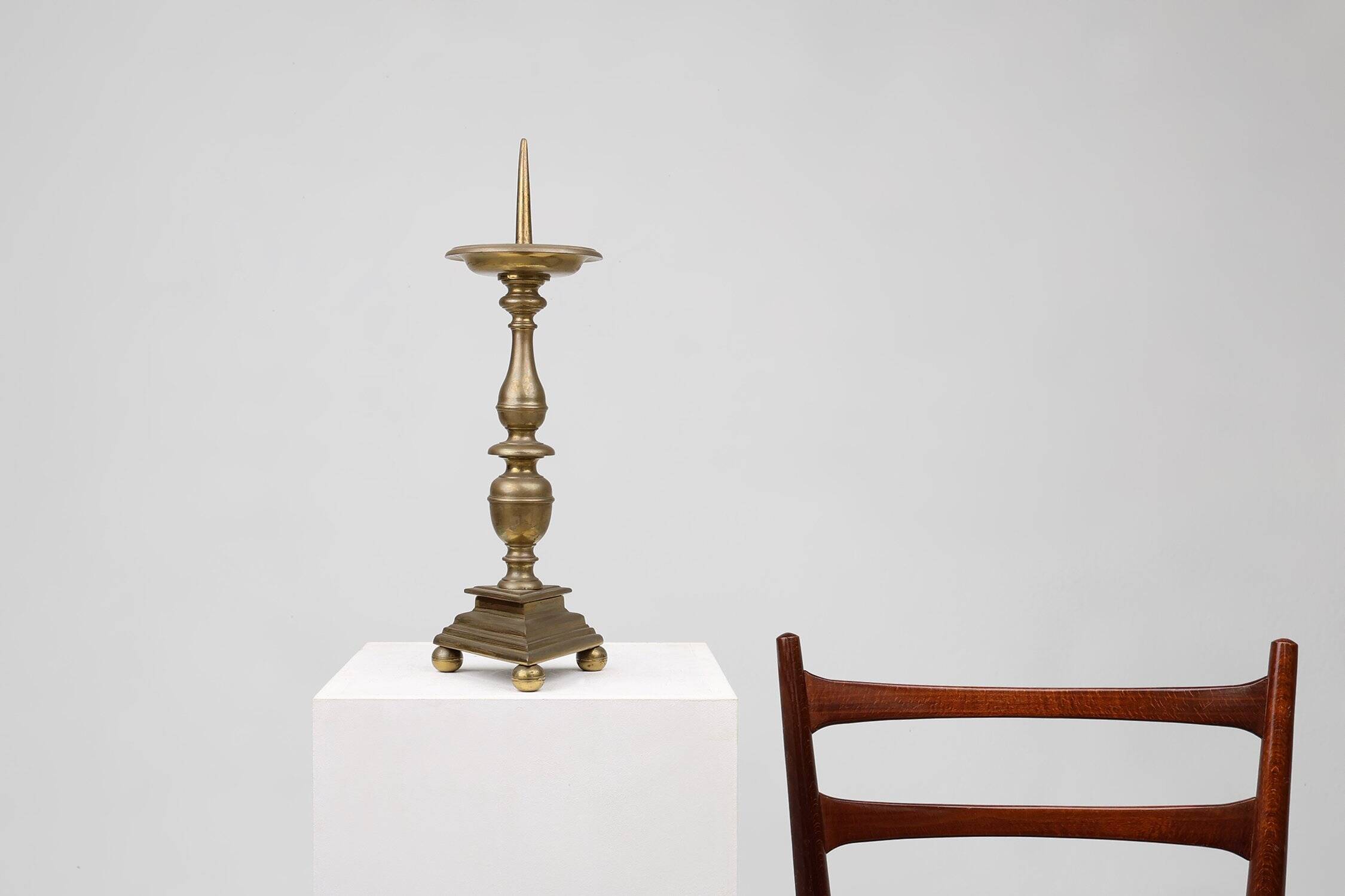 Large French Church Candlestick in Bronze, 1890s