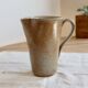 Vintage ceramic jug in taupe brown glaze